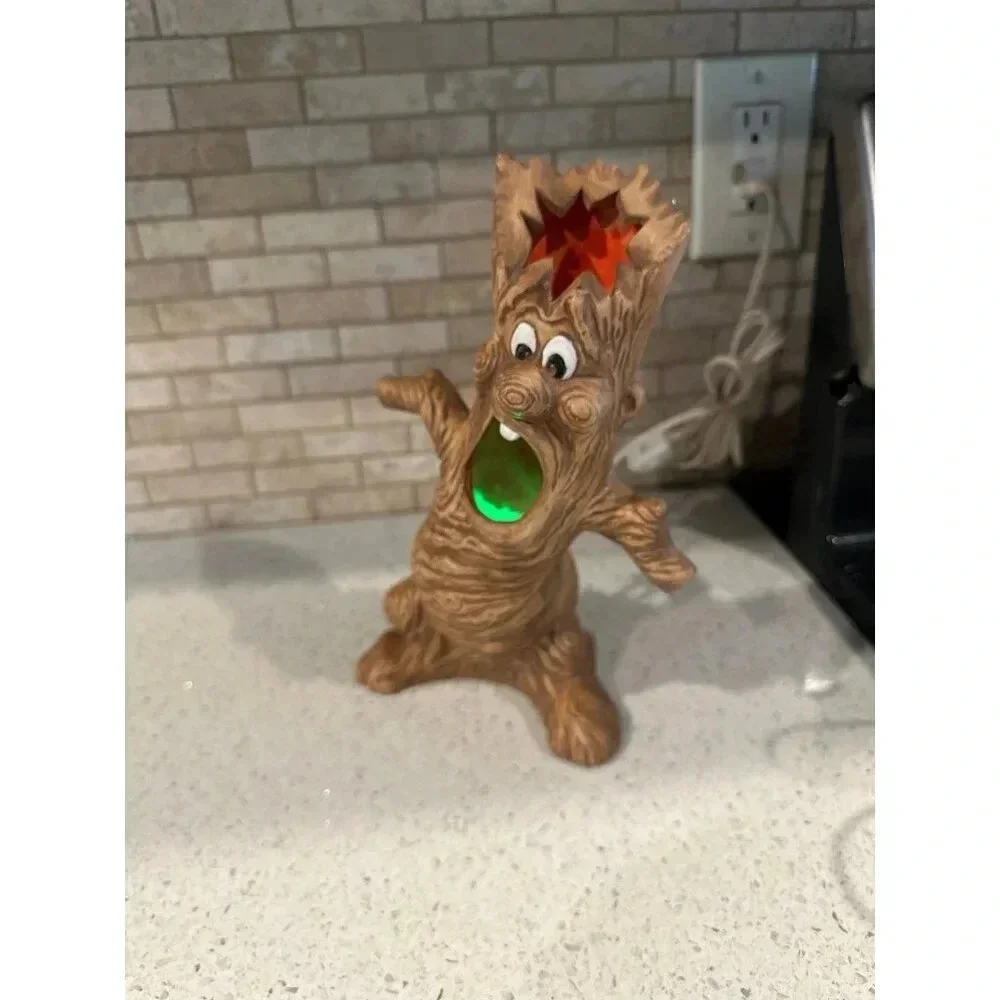 1970s Vintage Byron Molds Ceramic Halloween Light‎ Up Ghost Tree